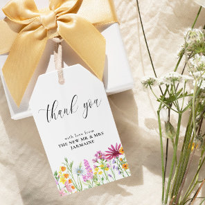 Wildflower Meadow Floral Wedding Thank You Gift Tags