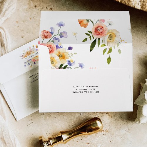 Wildflower Meadow Florals  Personalized Envelope