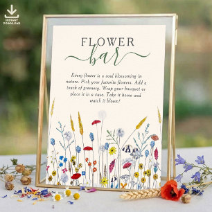 Wildflower Meadow Flower Bar Thank You Favor Poster