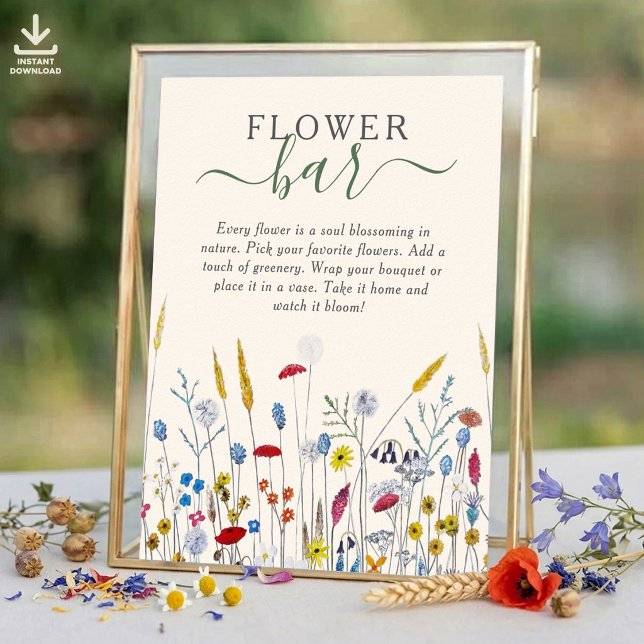 Wildflower Meadow Flower Bar Thank You Favor Poster (Creator Uploaded)