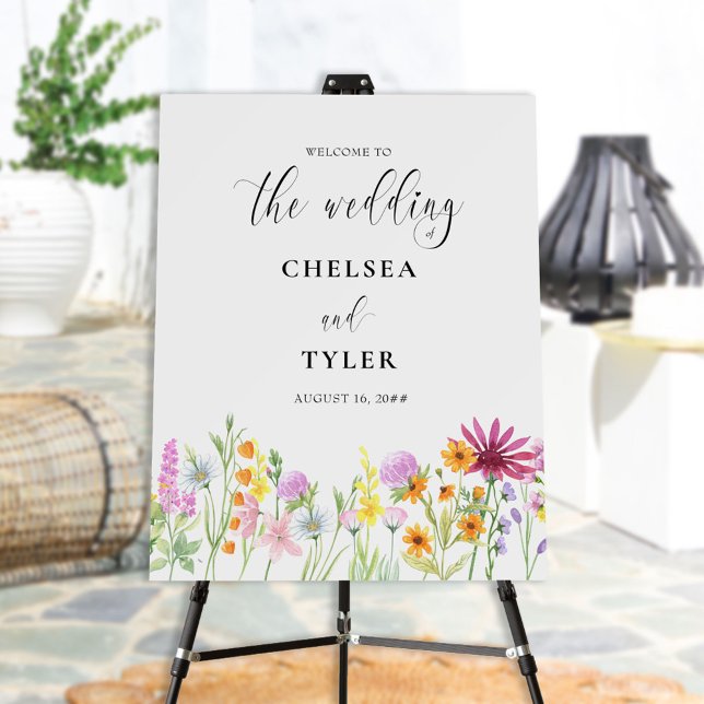 Wildflower Meadow Flowers Wedding Welcome Foam Board (Creator Uploaded)