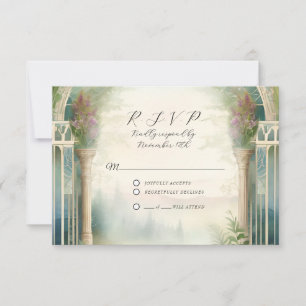 Wildflower Meadow Forest Elegant Floral Wedding RSVP Card