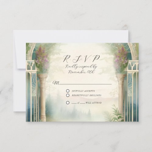 Wildflower Meadow Forest Elegant Floral Wedding RSVP Card