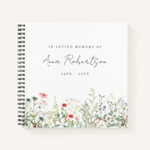 Wildflower Meadow Funeral Guest Book