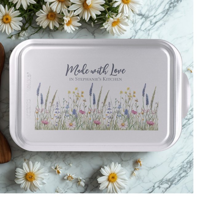 Wildflower Meadow Garden Cake Pan (Personalized wildflower cake pan)