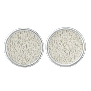 Wildflower Meadow Garden Wedding Guests Cufflinks