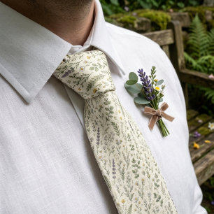 Wildflower Meadow Garden Wedding Guests Neck Tie