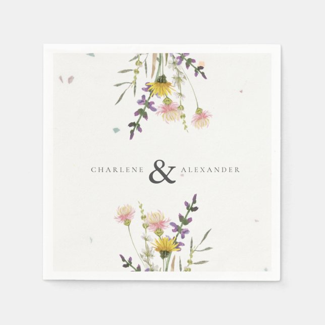 Wildflower Meadow Garden Wedding Napkins (Front)
