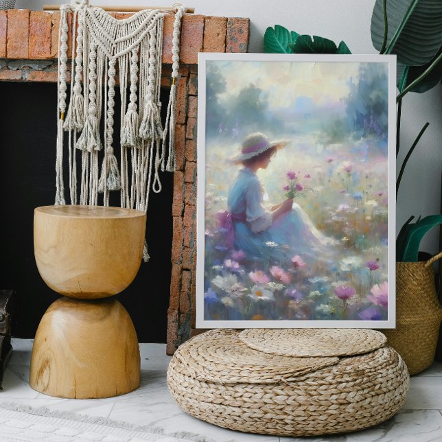 Wildflower Meadow Girl  Canvas Print (Creator Uploaded)