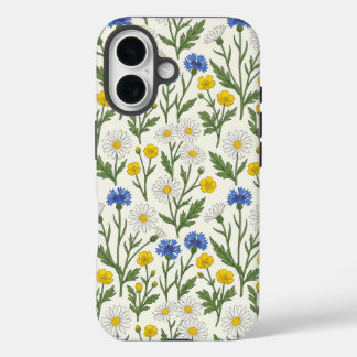 Wildflower Meadow Harmony-Daisy & Cornflower iPhone 16 Case