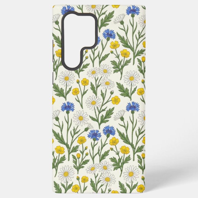 Wildflower Meadow Harmony – Daisy & Cornflower Samsung Galaxy Case (Back)
