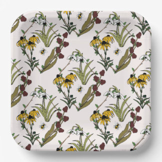 Wildflower Meadow in Light Pink Paper Plates