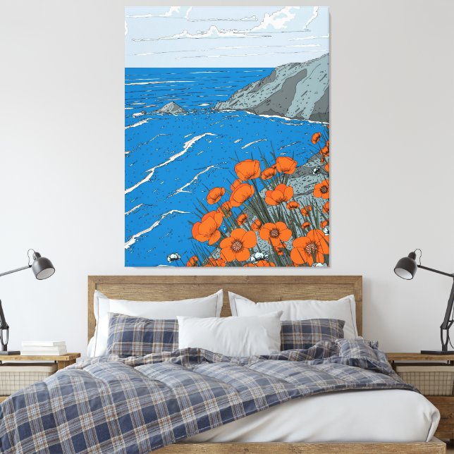 Wildflower Meadow Landscape  Canvas Print (Insitu(Bedroom))