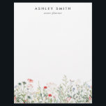 Wildflower Meadow Letterhead<br><div class="desc">This design features a row of delicate watercolor wildflowers.</div>