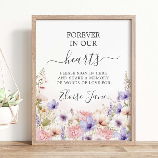 Wildflower Meadow Memorial Funeral Memory Table Poster (Creator Uploaded)