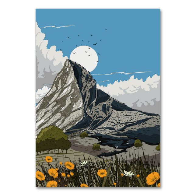 Wildflower Meadow Mountain Table Number (Front)