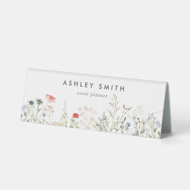 Wildflower Meadow Name Plate Desk Sign (Front)
