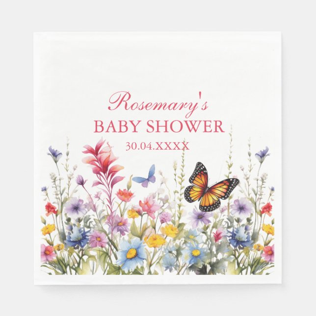 Wildflower meadow Paper Plate Napkins (Front)