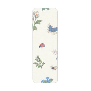 Wildflower Meadow Pattern Botanical Garden Floral  Label