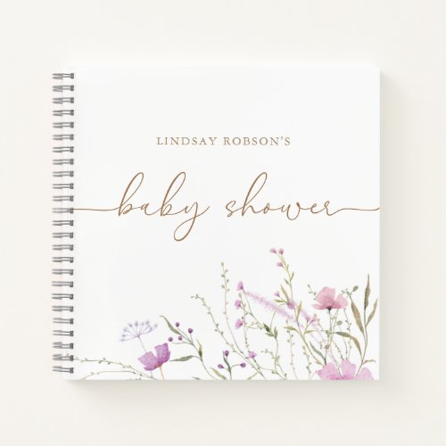 Wildflower Meadow Personalized Shower Guest Book