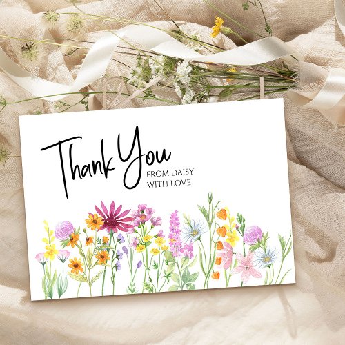 Wildflower Meadow Personalized Thank You Card