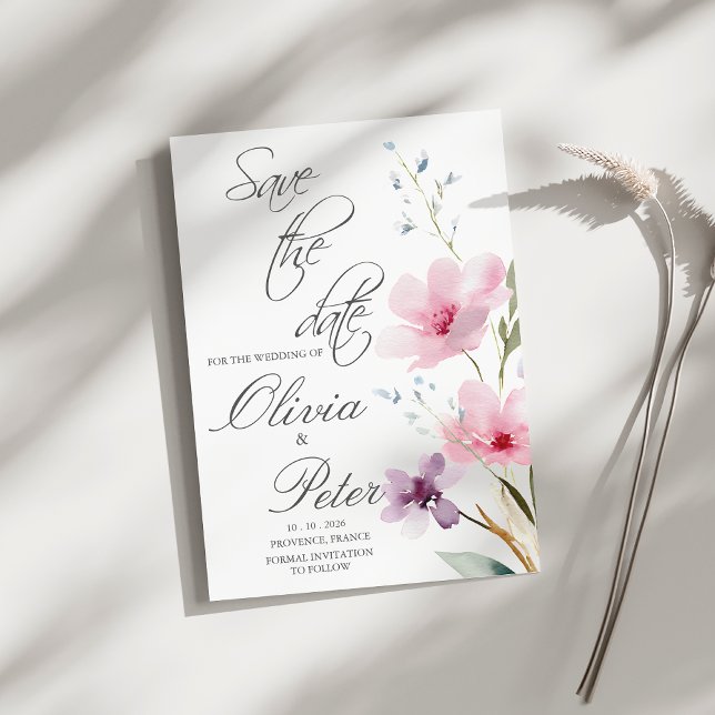Wildflower Meadow Photo Save The Date Invitation (Creator Uploaded)