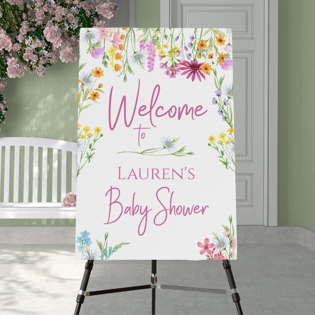 Wildflower Meadow Pretty Welcome to Baby Shower Foam Board (Creator Uploaded)