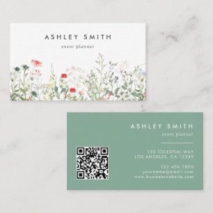 Wildflower Meadow QR Code Business Card