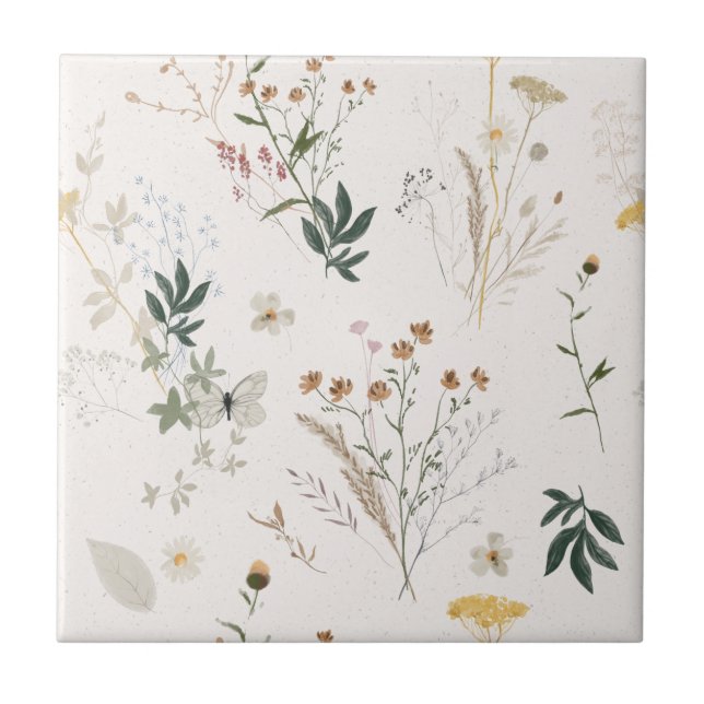 Wildflower Meadow Seamless Ceramic Tile (Front)