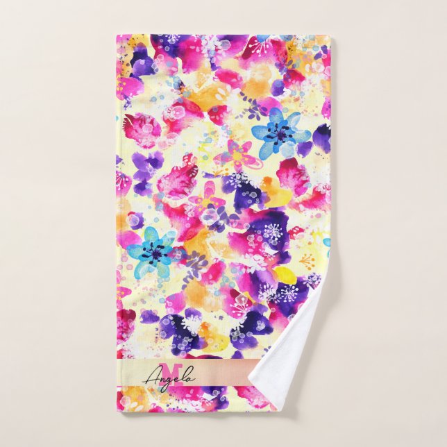 Wildflower Meadow Shabby Flowers Bath Towel Set (Hand Towel)