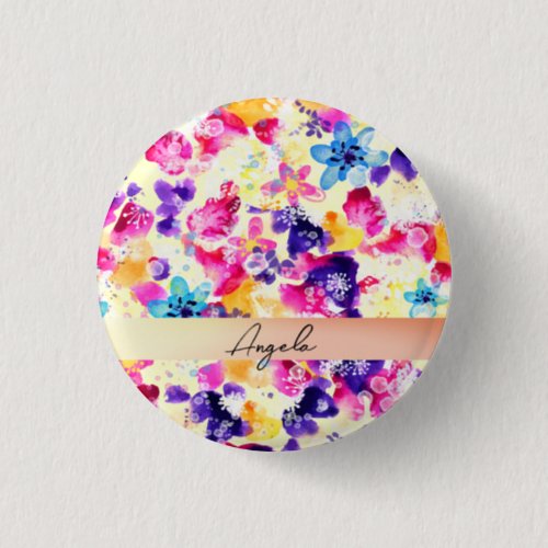 Wildflower Meadow Shabby Flowers Button