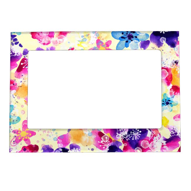 Wildflower Meadow Shabby Flowers Magnetic Frame (Front)