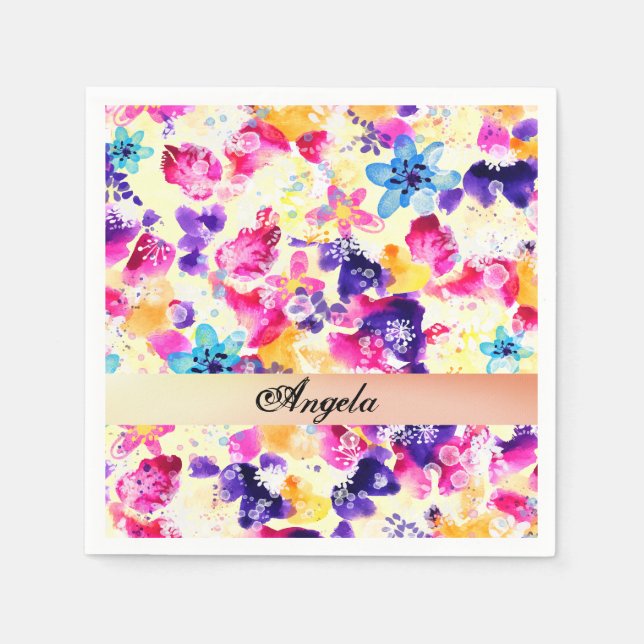 Wildflower Meadow Shabby Flowers Napkins (Front)