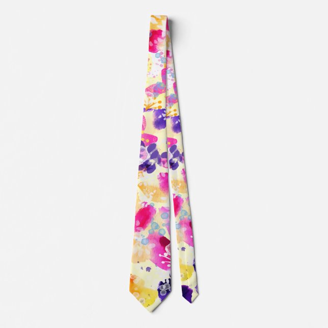 Wildflower Meadow Shabby Flowers Neck Tie (Front)