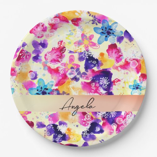 Wildflower Meadow Shabby Flowers Paper Plates