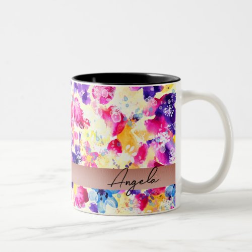 Wildflower Meadow Shabby Flowers Two_Tone Coffee Mug