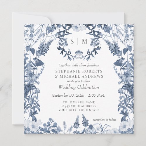 Wildflower Meadow Spring Floral Colorful Wedding Invitation