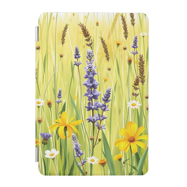 Wildflower Meadow Summer Pattern iPad Mini Cover (Front)