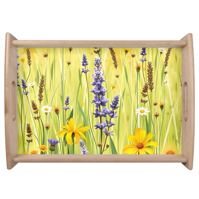 Wildflower Meadow Summer Pattern Serving Tray (Front)
