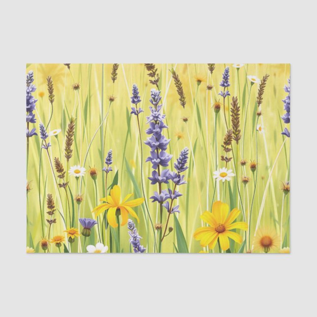 Wildflower Meadow Summer Pattern Tissue Paper (Front)