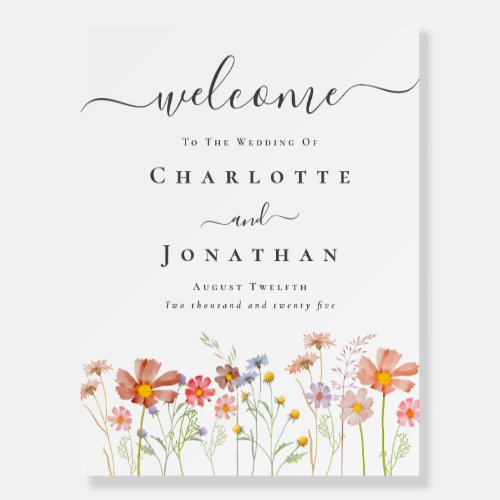 Wildflower Meadow Terracotta Orange Wedding Foam Board