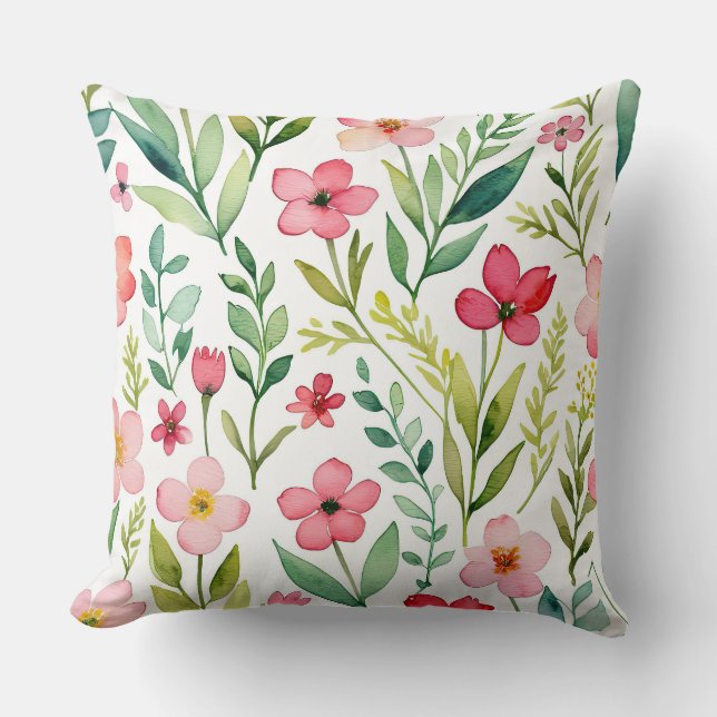 Wildflower Meadow Throw Pillow (Front)