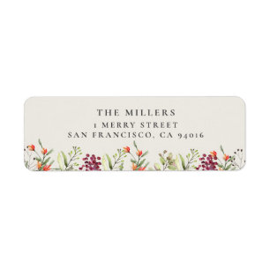 Wildflower Meadow Wedding Address Labels- Ecru Label