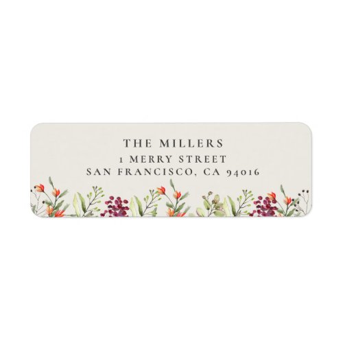 Wildflower Meadow Wedding Address Labels_ Ecru Label