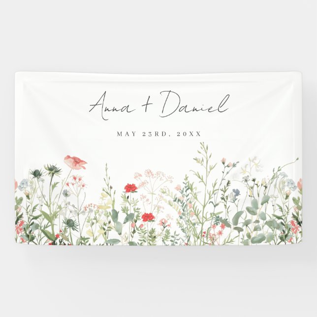 Wildflower Meadow Wedding Banner (Horizontal)