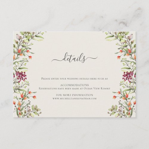 Wildflower Meadow Wedding Enclosure Card