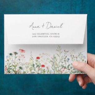 Wildflower Meadow Wedding Envelope