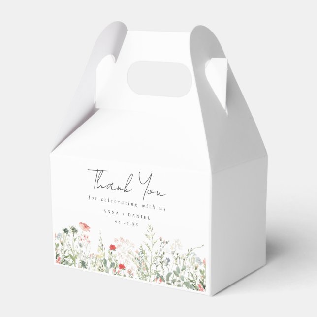 Wildflower Meadow Wedding Favor Boxes (Front Side)