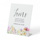 Wildflower Meadow Wedding Favors Pedestal Sign