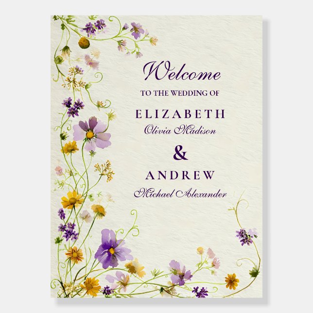 Wildflower Meadow Wedding Foam Board (Front)